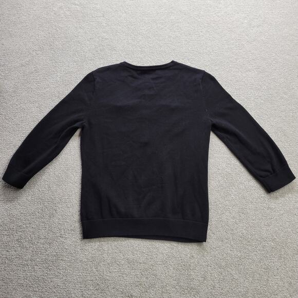 Lauren Ralph Lauren 3/4 Sleeve Black Ribbed Button Blouse Women’s Small - Picture 2 of 7